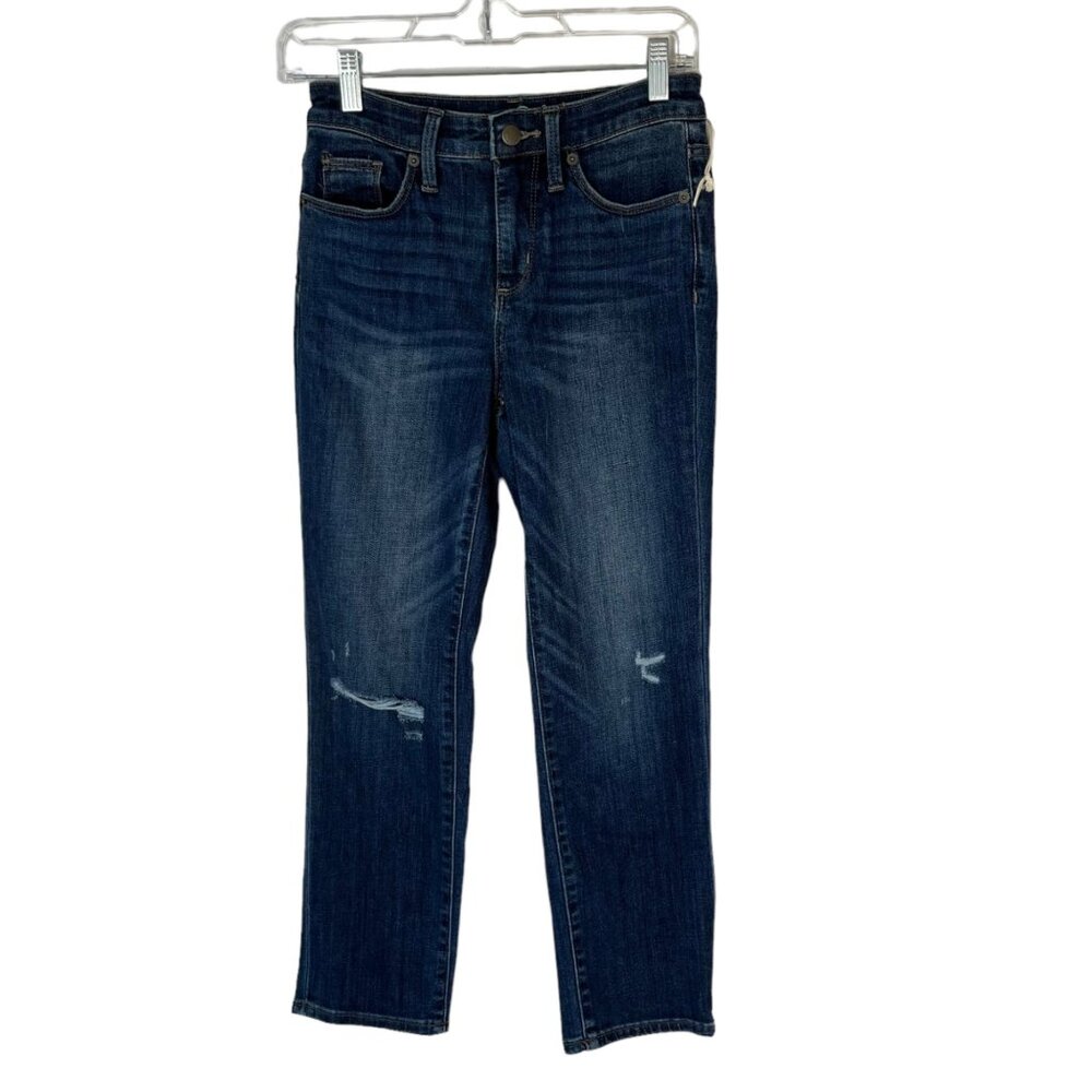 Universal Thread Jeans High Rise Straight Cropped Womens Size 0 New Distressed